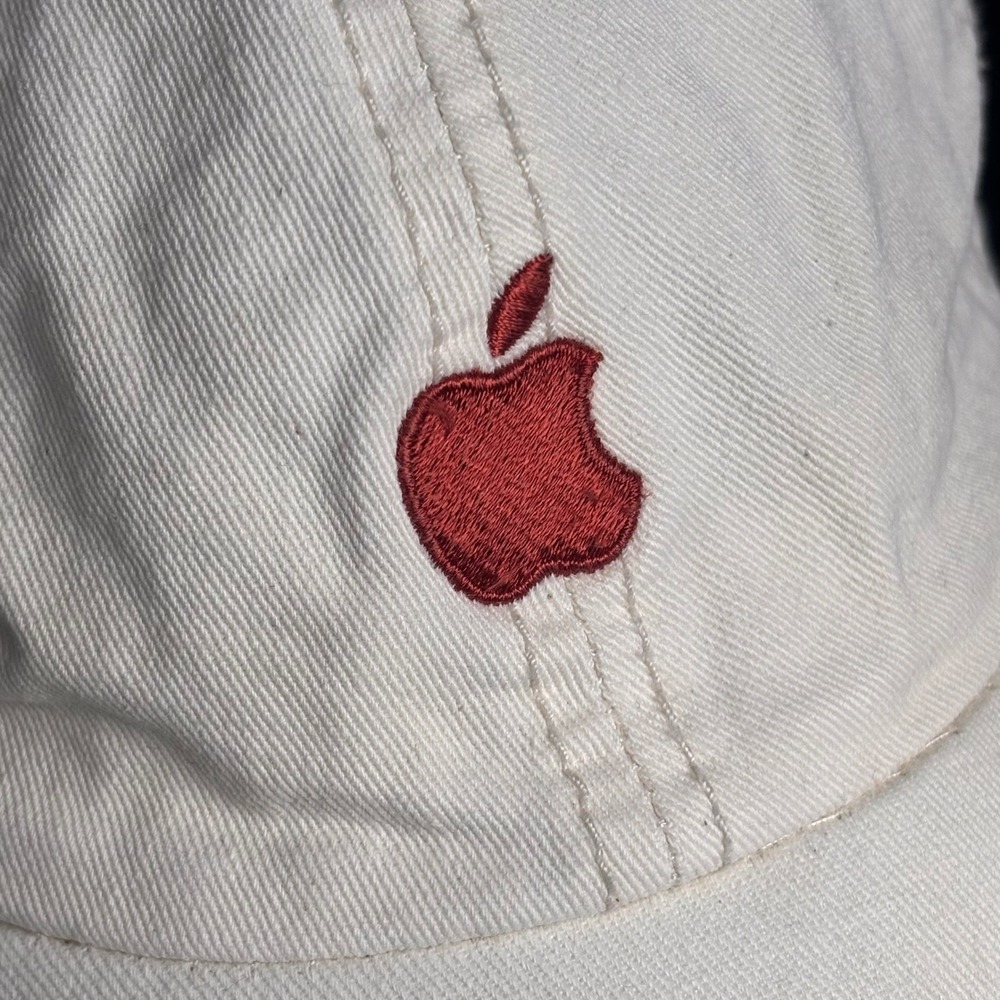 Vantage Apple Logo Hat Off White Embroidered Tech Corporate Gorpcore Unisex OSFA - Picture 4 of 7